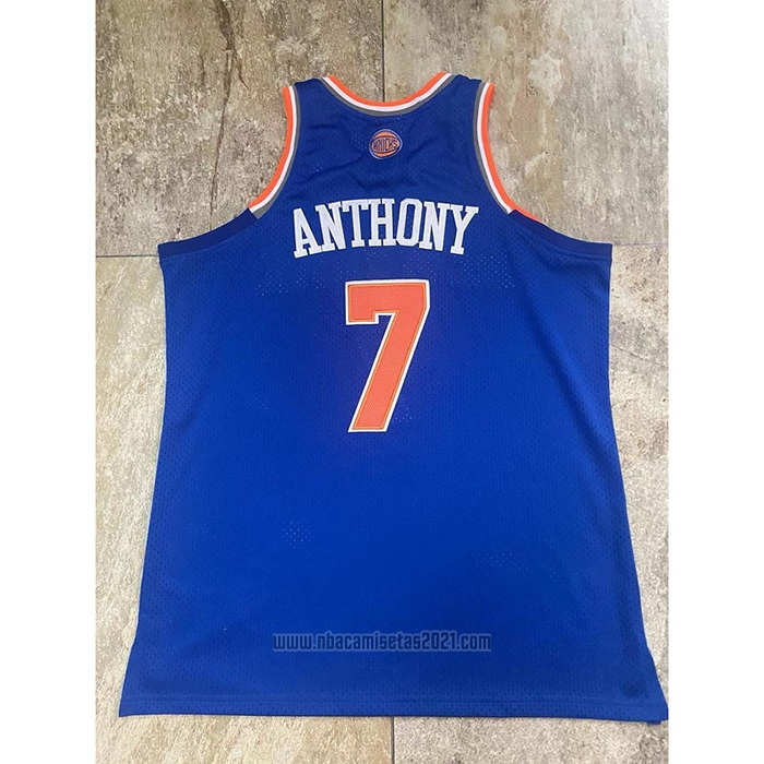 Camiseta New York Knicks Carmelo Anthony #7 Mitchell & Ness 2012-13 Azul